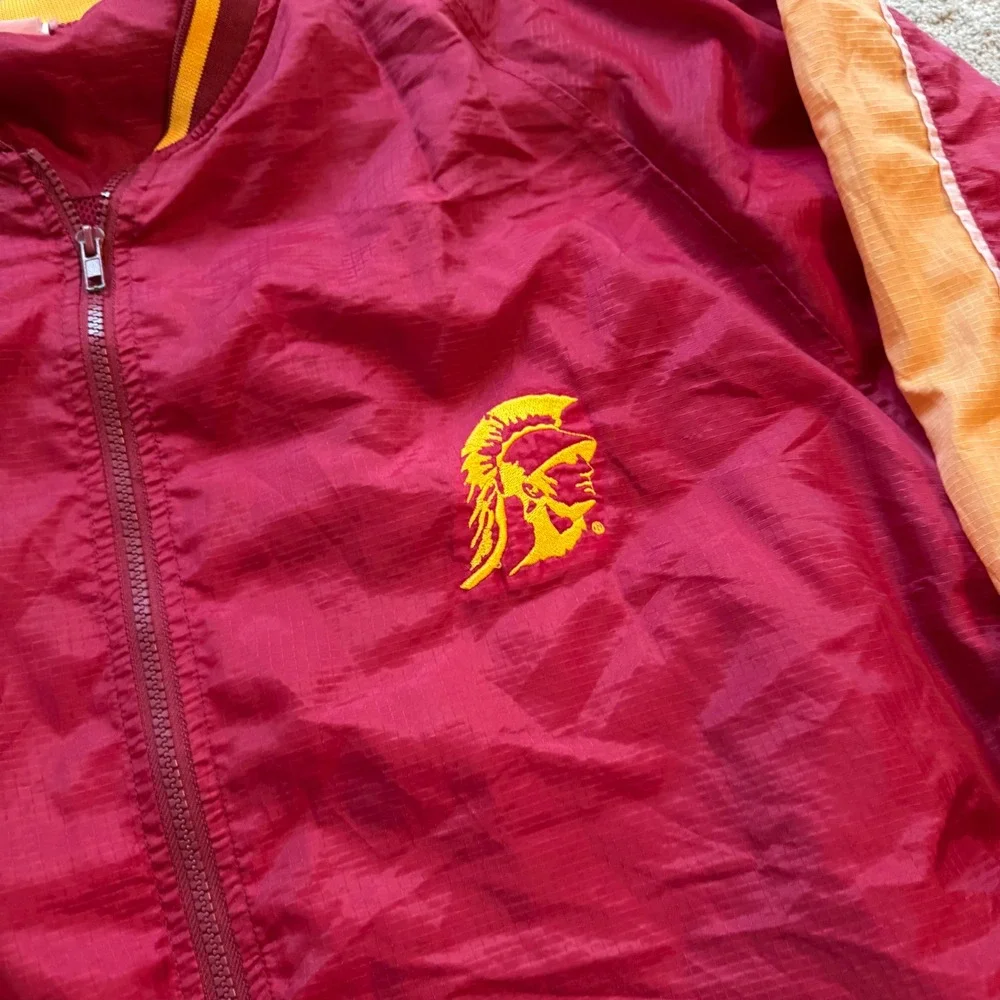 Vintage Team Edition USC Trojans Windbreaker Jacket Red Gold Full Zip Mens XL